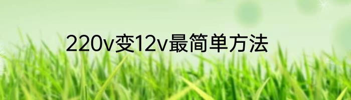 220v变12v最简单方法