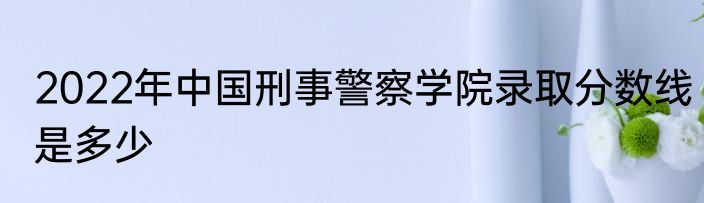 2022年中国刑事警察学院录取分数线是多少