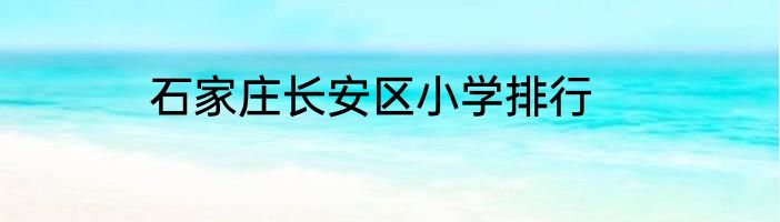 石家庄长安区小学排行