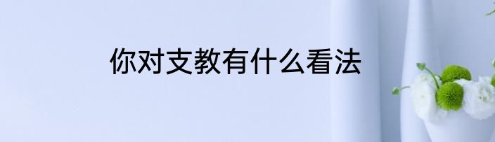 你对支教有什么看法