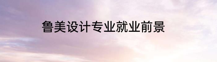 鲁美设计专业就业前景
