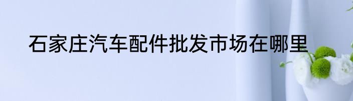 石家庄汽车配件批发市场在哪里