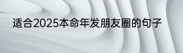 适合2025本命年发朋友圈的句子