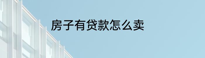 房子有贷款怎么卖