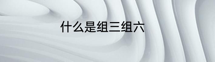什么是组三组六