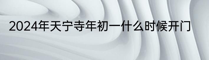 2024年天宁寺年初一什么时候开门