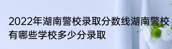 2022年湖南警校录取分数线湖南警校有哪些学校多少分录取