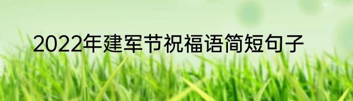 2022年建军节祝福语简短句子
