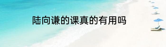陆向谦的课真的有用吗