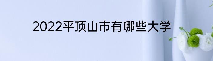 2022平顶山市有哪些大学