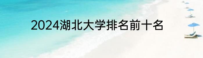 2024湖北大学排名前十名