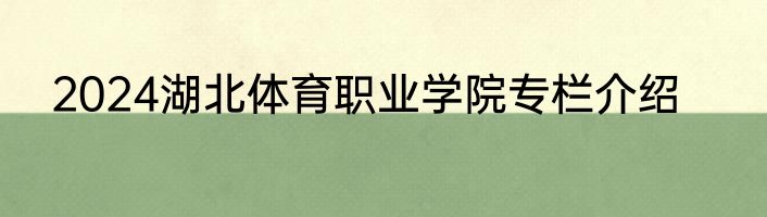 2024湖北体育职业学院专栏介绍
