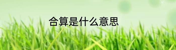 合算是什么意思