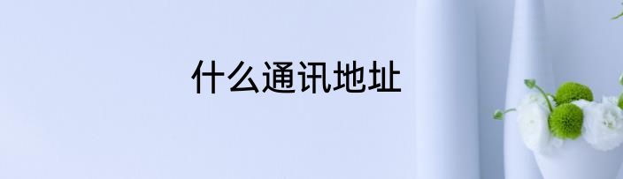 什么通讯地址