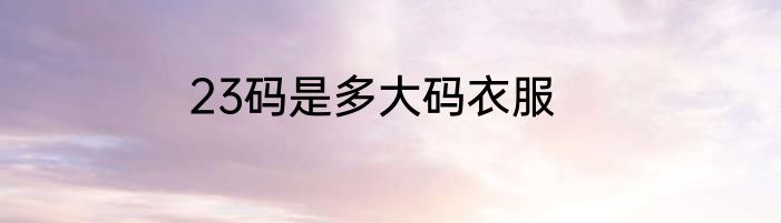 23码是多大码衣服