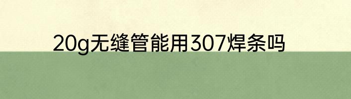 20g无缝管能用307焊条吗