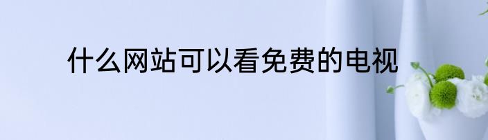 什么网站可以看免费的电视