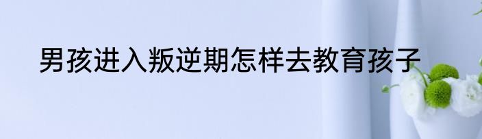 男孩进入叛逆期怎样去教育孩子