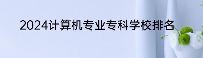 2024计算机专业专科学校排名