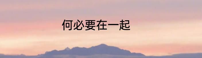 何必要在一起