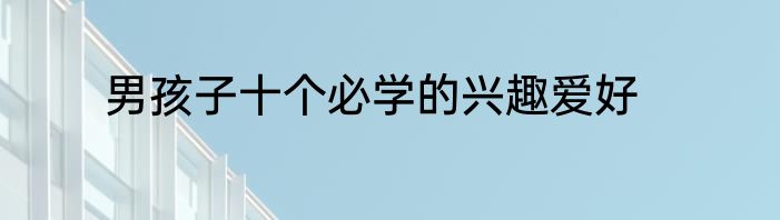 男孩子十个必学的兴趣爱好