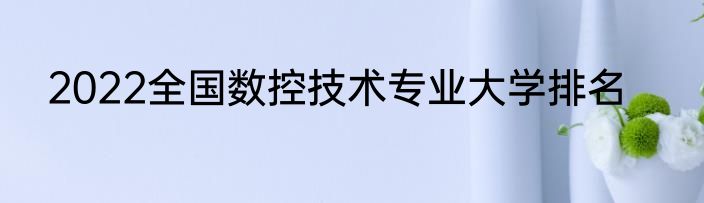 2022全国数控技术专业大学排名