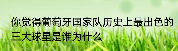 你觉得葡萄牙国家队历史上最出色的三大球星是谁为什么