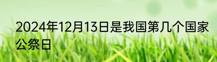 2024年12月13日是我国第几个国家公祭日