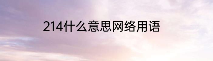 214什么意思网络用语