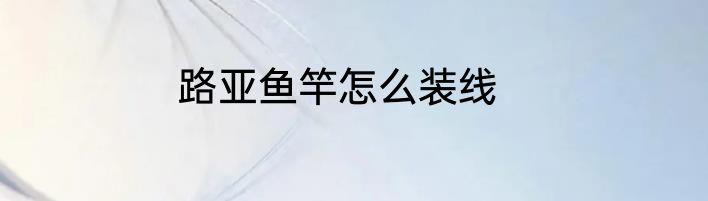 路亚鱼竿怎么装线