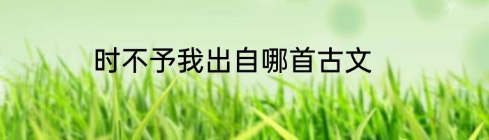 时不予我出自哪首古文