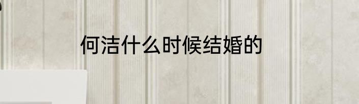 何洁什么时候结婚的
