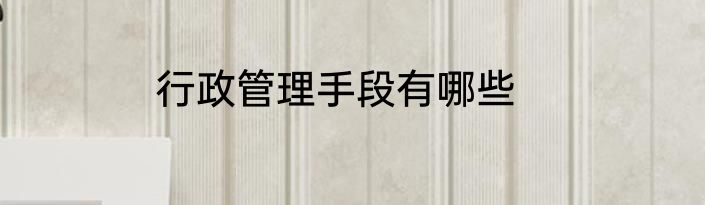 行政管理手段有哪些