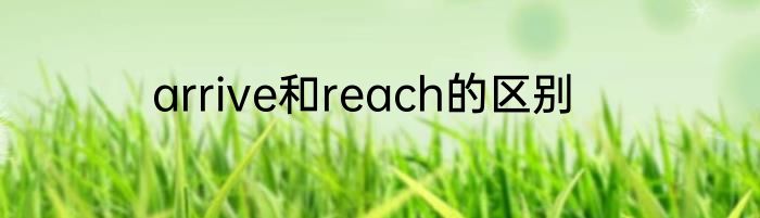 arrive和reach的区别
