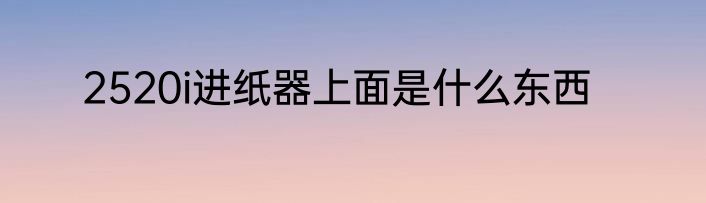 2520i进纸器上面是什么东西