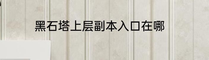 黑石塔上层副本入口在哪