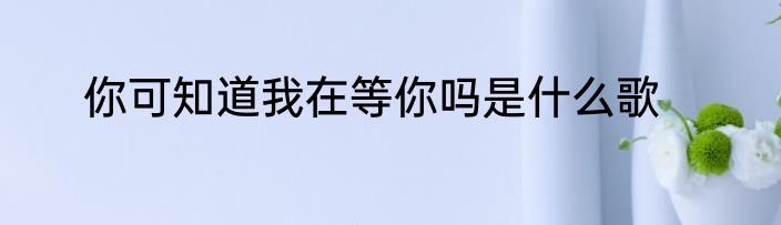 你可知道我在等你吗是什么歌