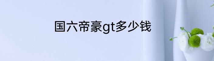 国六帝豪gt多少钱