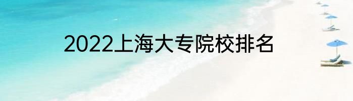 2022上海大专院校排名