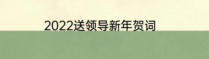 2022送领导新年贺词