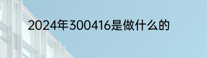 2024年300416是做什么的