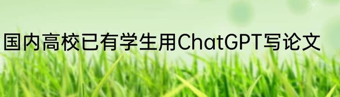 国内高校已有学生用ChatGPT写论文
