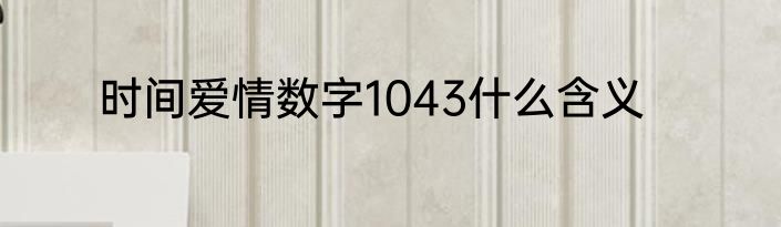 时间爱情数字1043什么含义