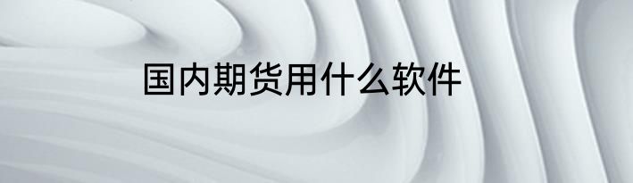 国内期货用什么软件
