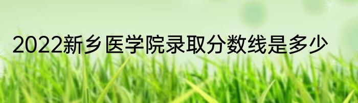 2022新乡医学院录取分数线是多少