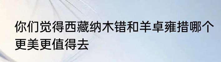你们觉得西藏纳木错和羊卓雍措哪个更美更值得去