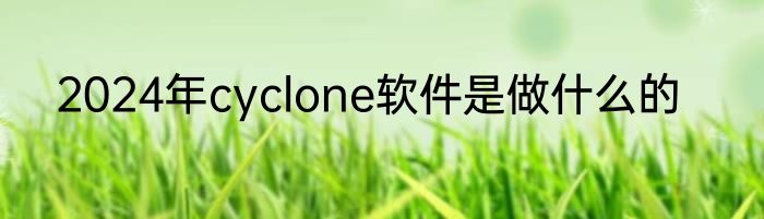 2024年cyclone软件是做什么的