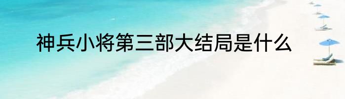 神兵小将第三部大结局是什么