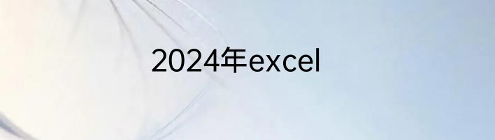 2024年excel
