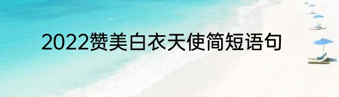 2022赞美白衣天使简短语句